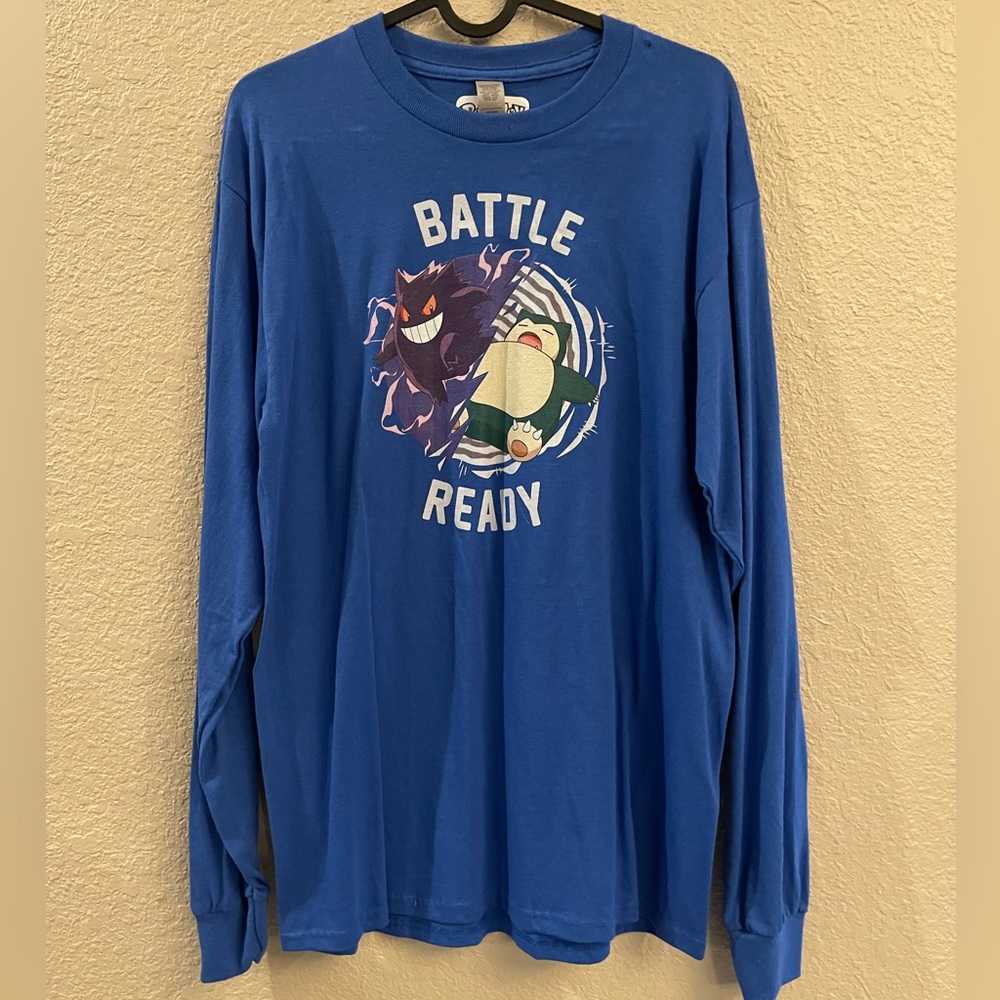 Pokemon Blue Long Sleeve 'Battle Ready' Shirt